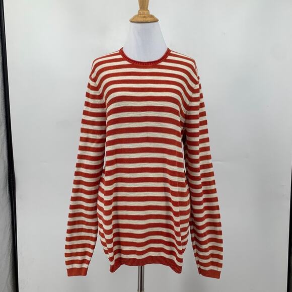 J McLaughlin Sweater Womens L Large Multi Linen Blend Striped Crew Long Sleeve - Picture 2 of 12